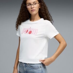 PUMA Women's White T-Shirt Sz L Fits Like S-M